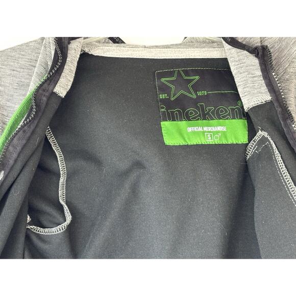 Heineken Official Merchandise Gray Hoodie, Size S, Men’s Casual Jacket - Picture 4 of 16